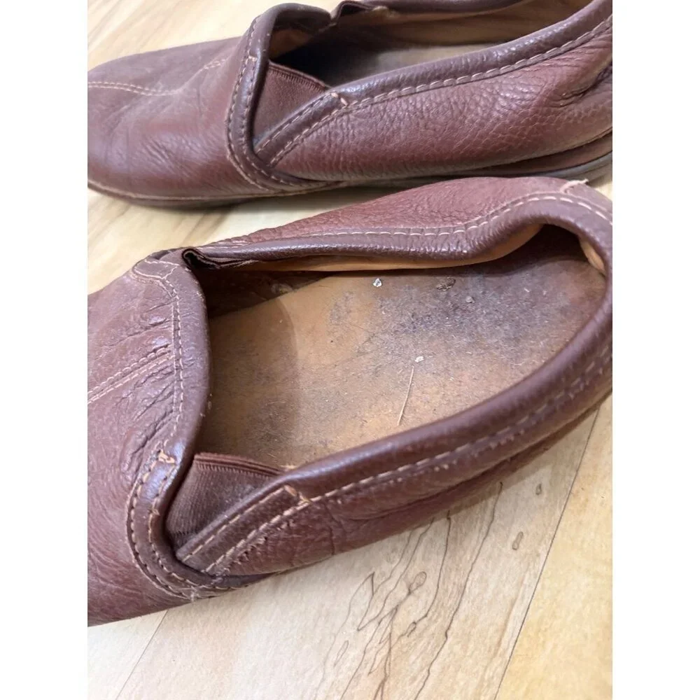 L.L.Bean Men’s Brown Leather Slip-On Shoes Size 11
